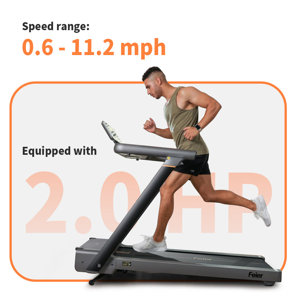 Running on a treadmill with an adjustable incline