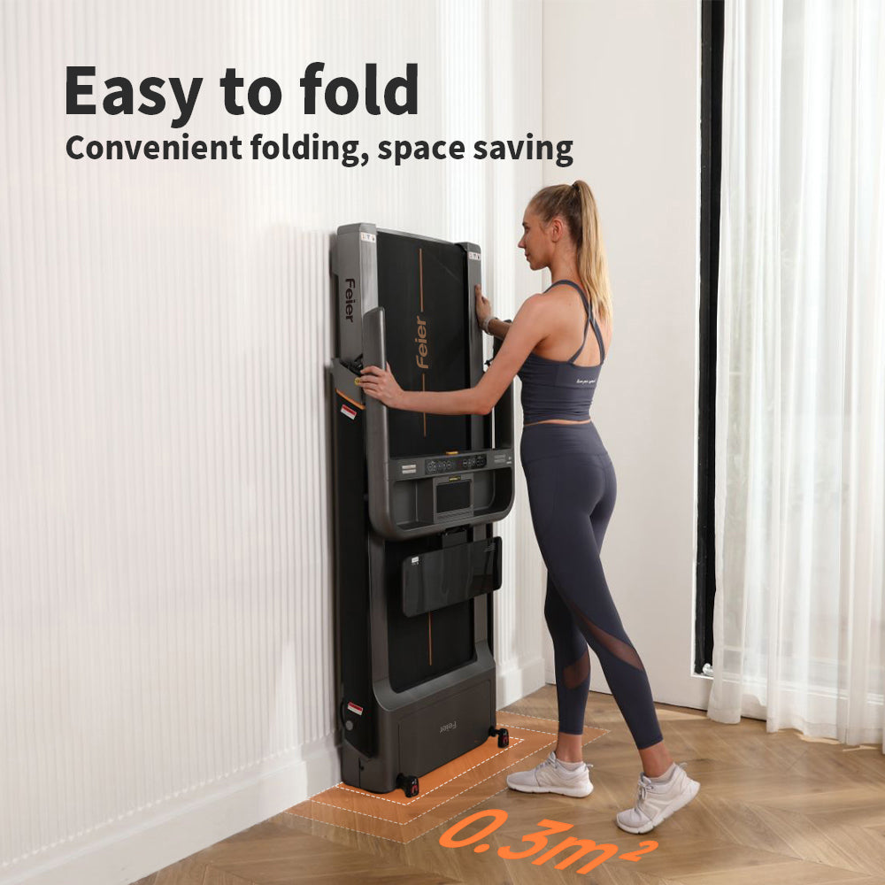 Folded standing treadmill